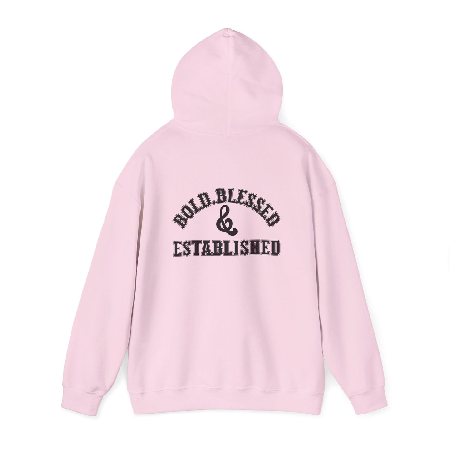 Bold Blessed & Established Christian Hoodie - Varsity Font (Unisex)