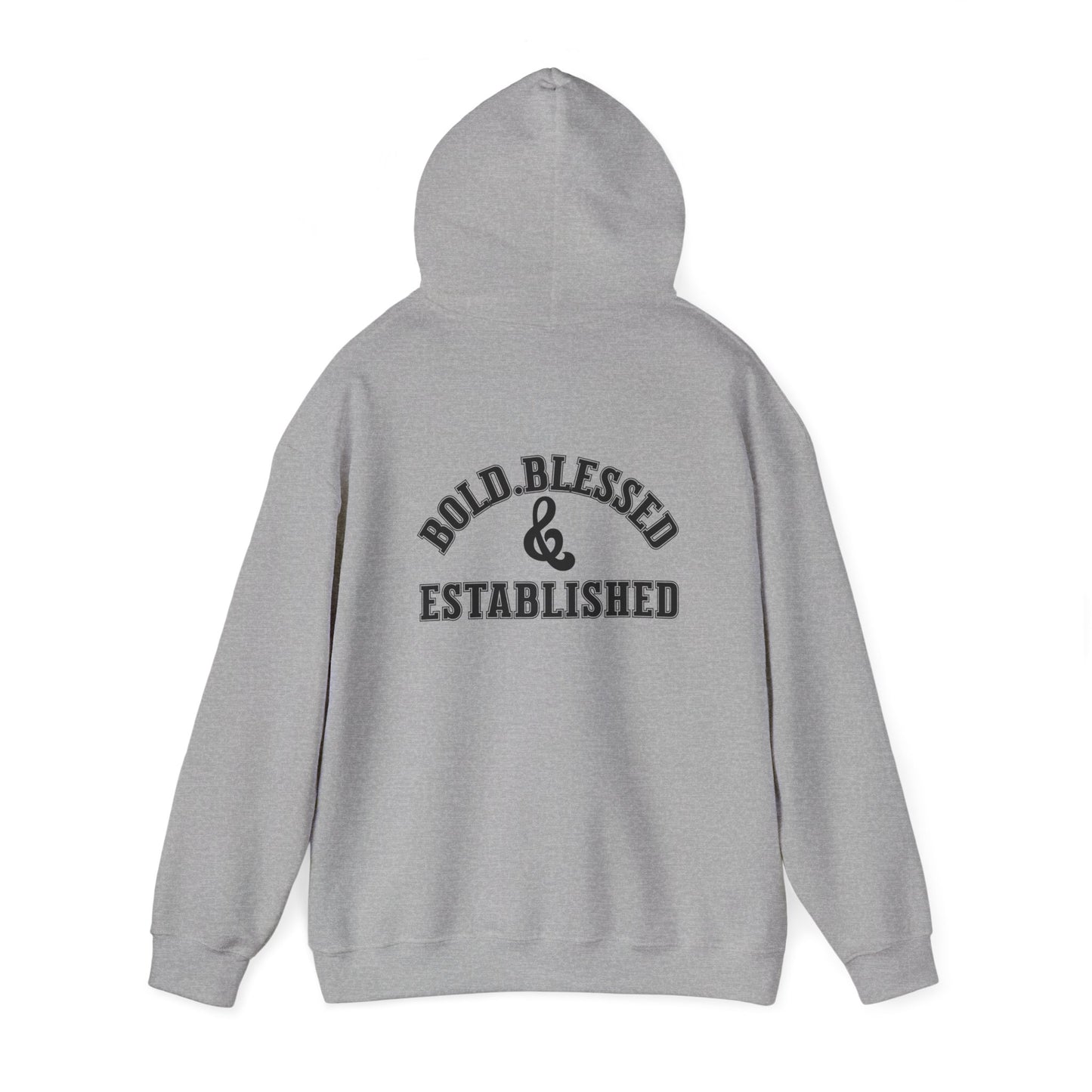 Bold Blessed & Established Christian Hoodie - Varsity Font (Unisex)