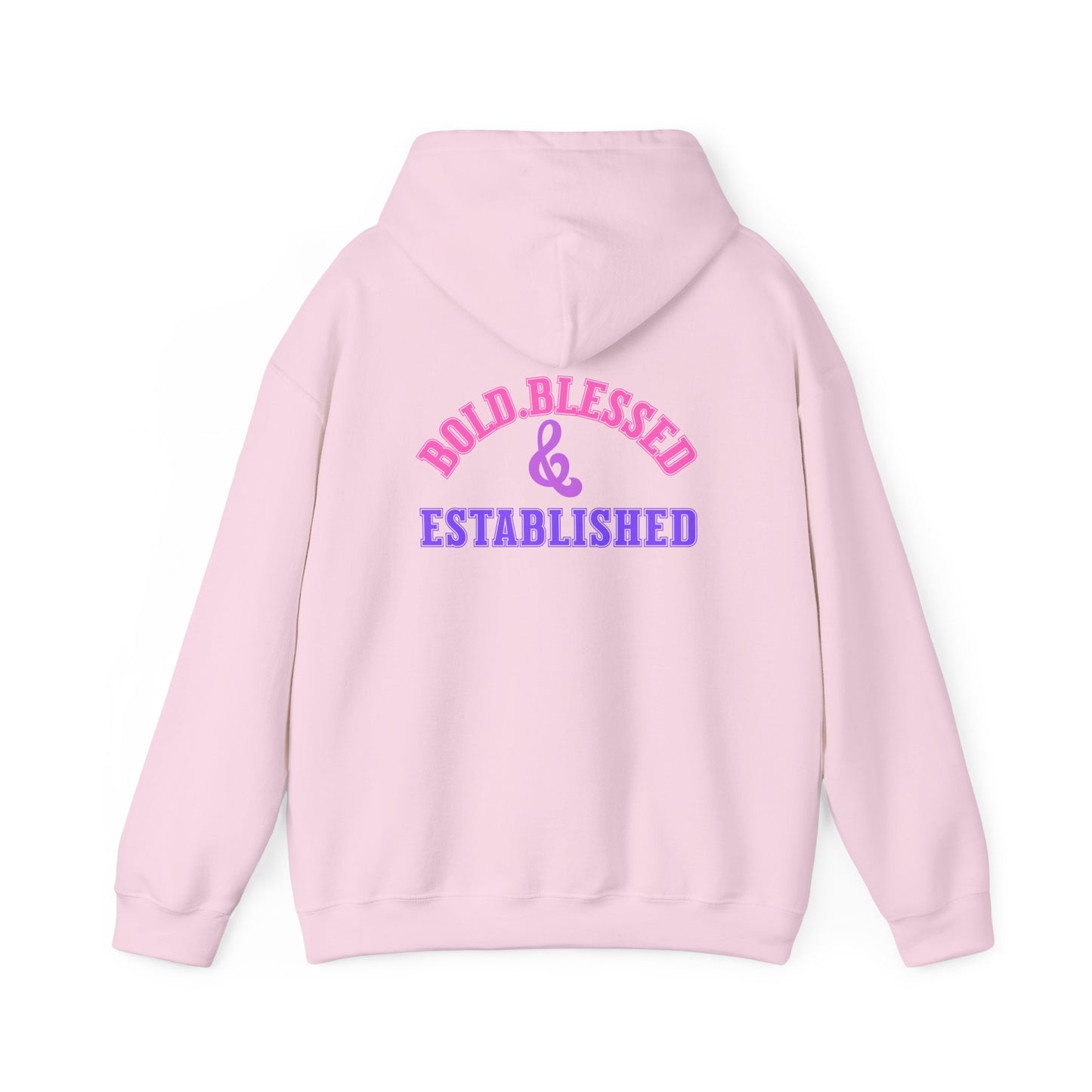 Bold Blessed & Established Christian Hoodie - Multi Varsity Font (Unisex)