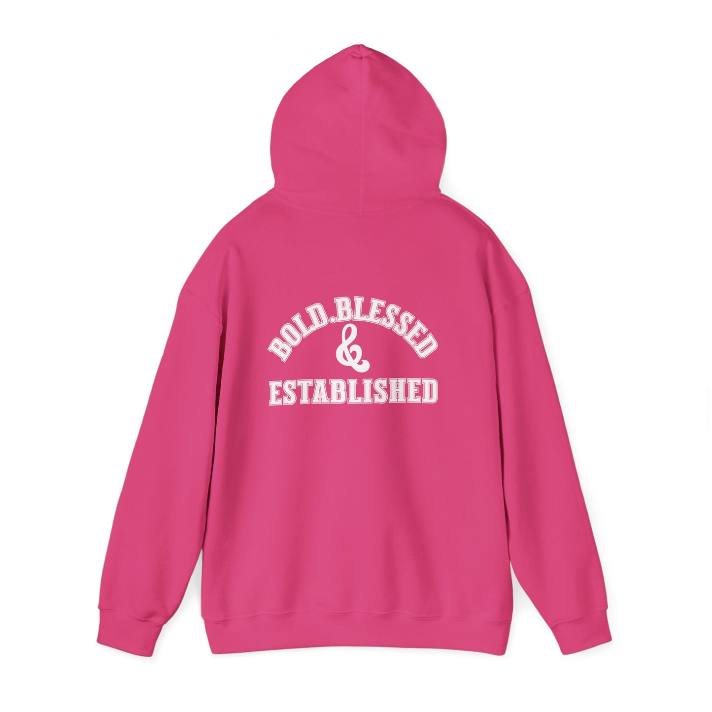 Bold Blessed & Established Christian Hoodie -Black Varsity Font (Unisex)