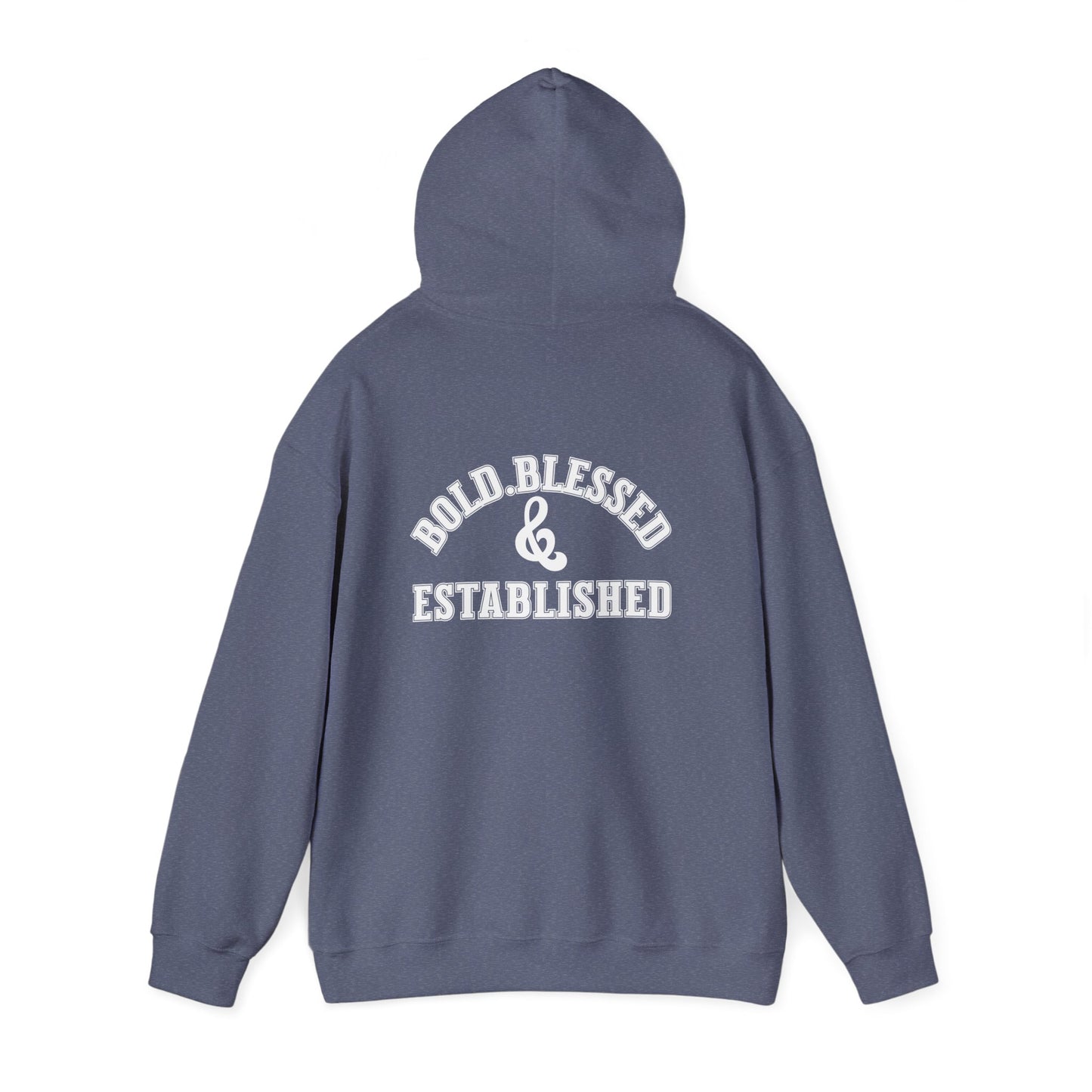 Bold Blessed & Established Christian Hoodie -Black Varsity Font (Unisex)