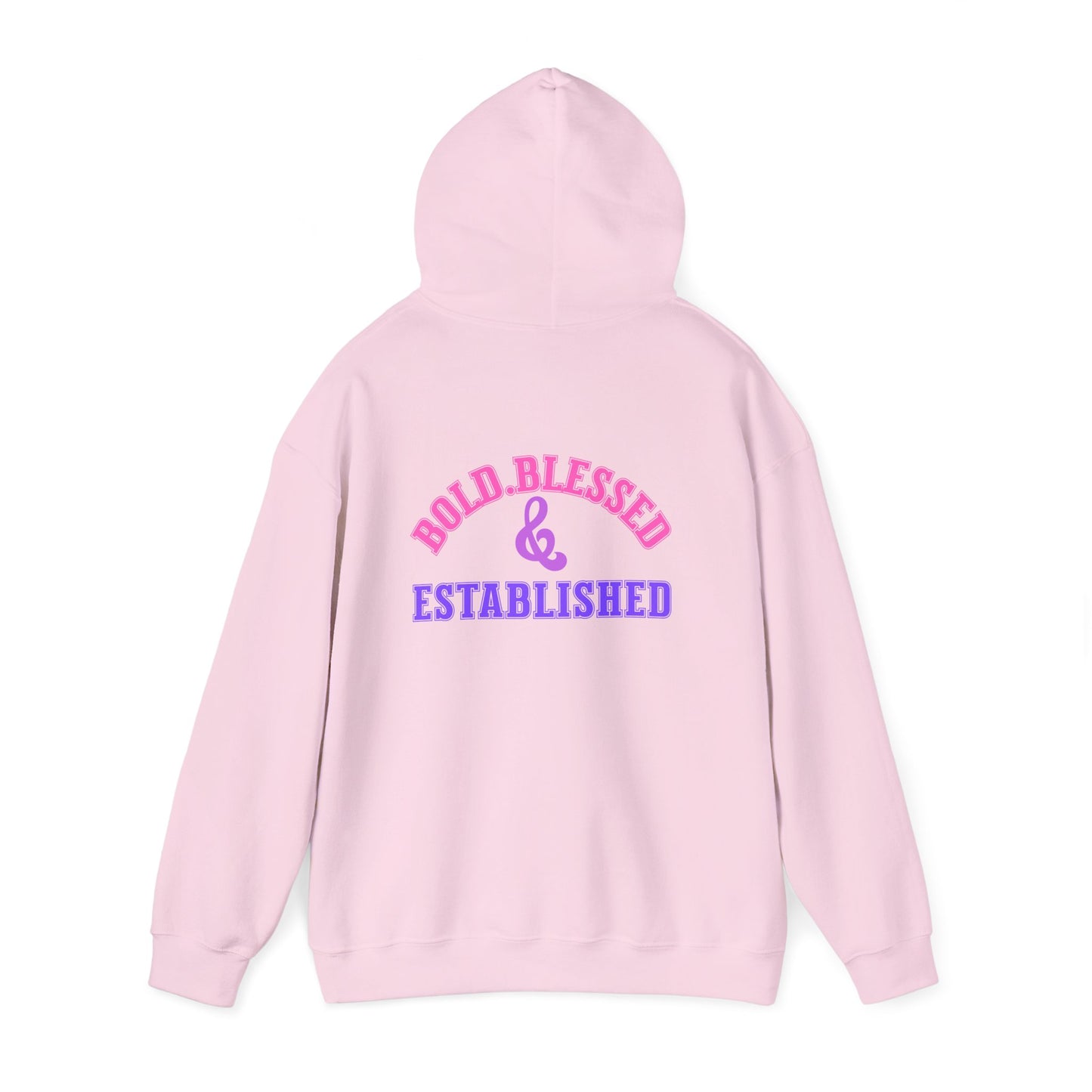 Bold Blessed & Established Christian Hoodie - Multi Varsity Font (Unisex)