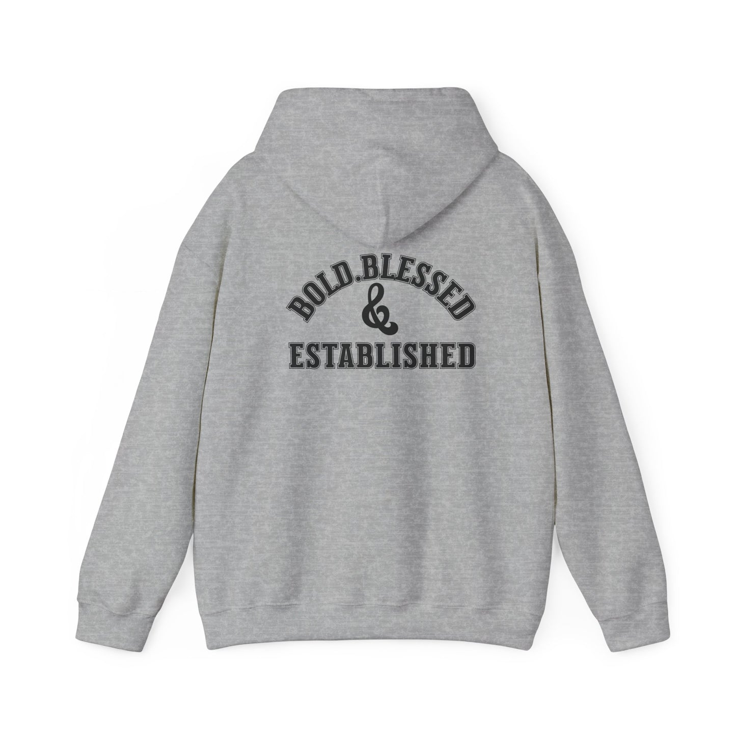 Bold Blessed & Established Christian Hoodie - Varsity Font (Unisex)
