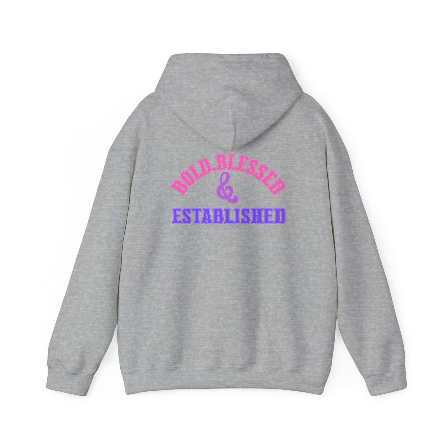 Bold Blessed & Established Christian Hoodie - Multi Varsity Font (Unisex)