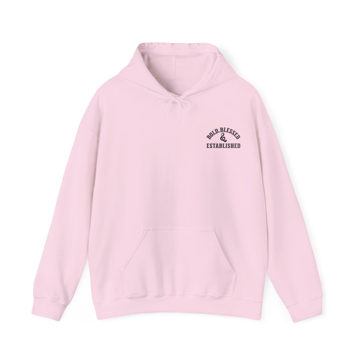 Bold Blessed & Established Christian Hoodie - Varsity Font (Unisex)