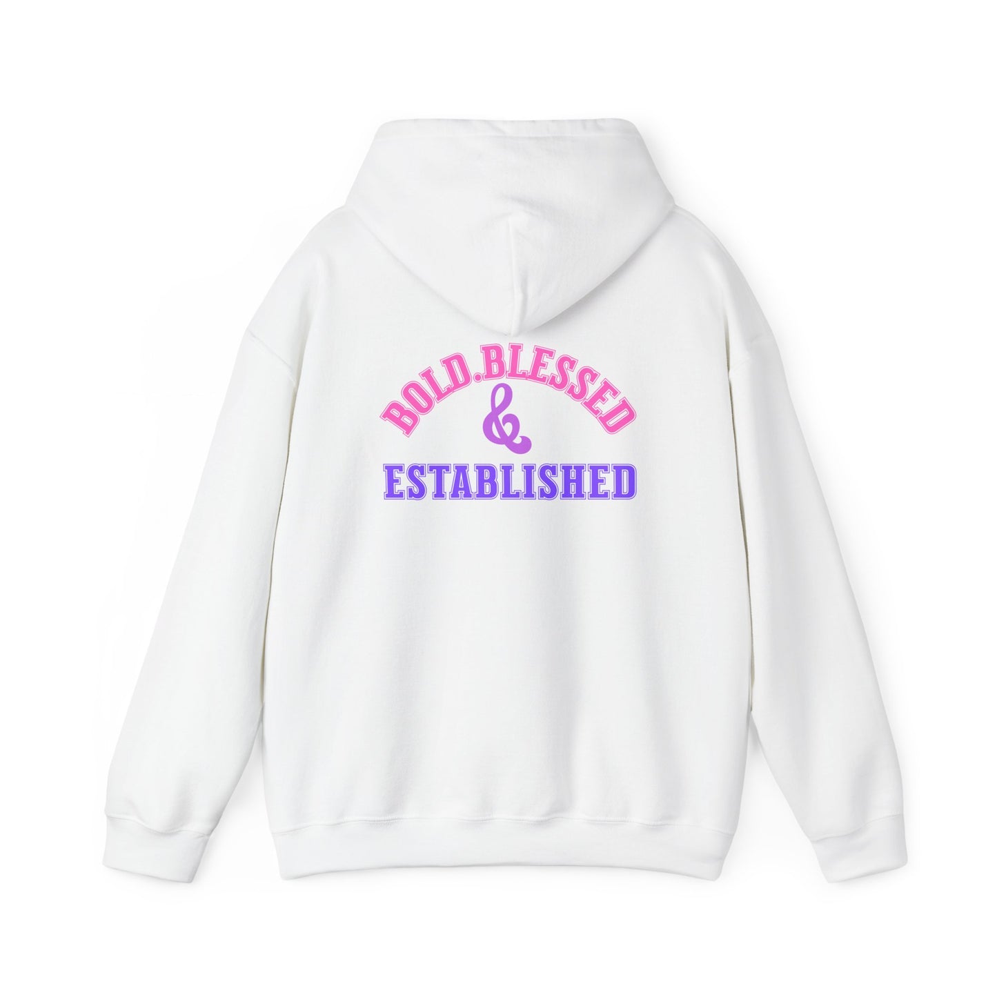 Bold Blessed & Established Christian Hoodie - Multi Varsity Font (Unisex)