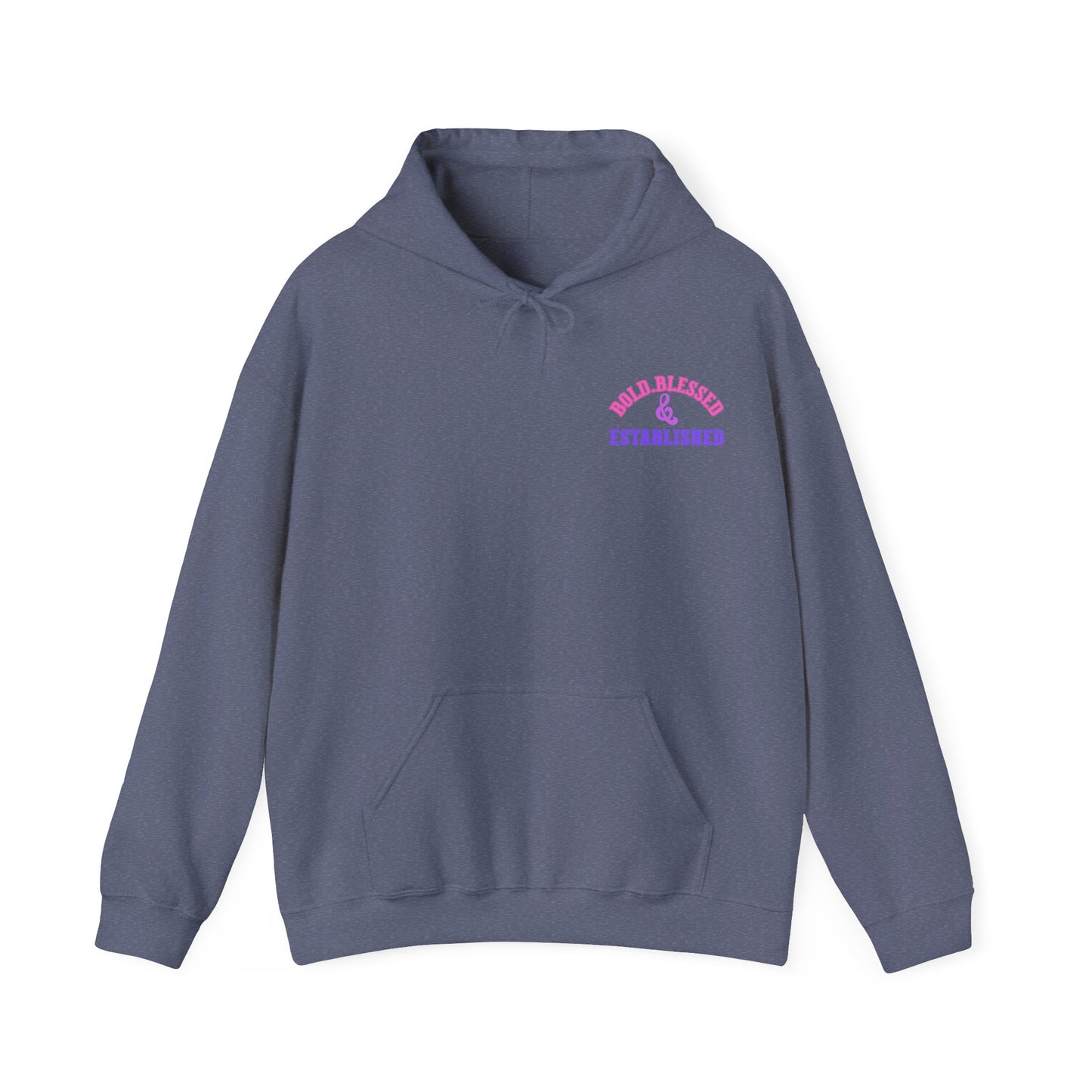 Bold Blessed & Established Christian Hoodie - Multi Varsity Font (Unisex)