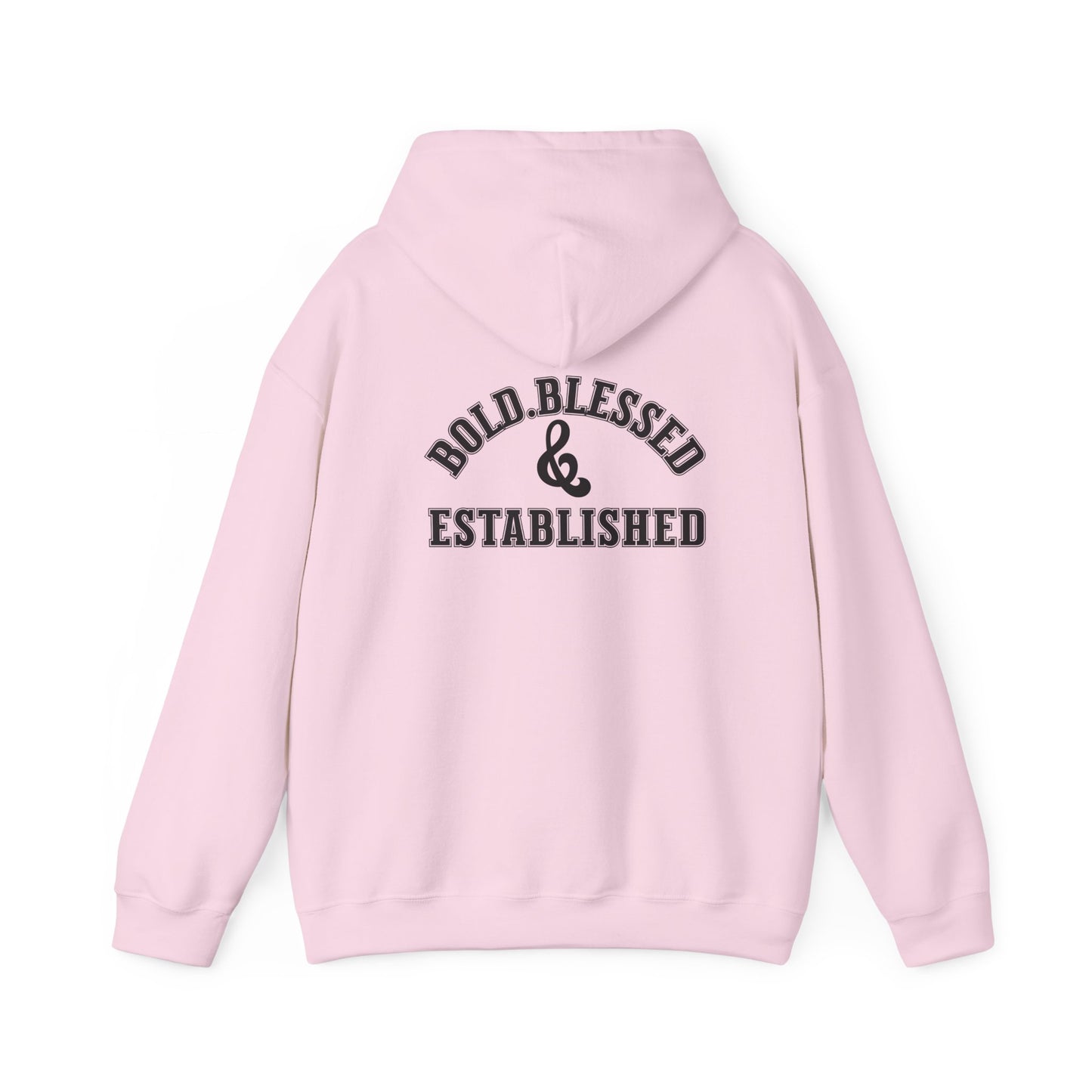 Bold Blessed & Established Christian Hoodie - Varsity Font (Unisex)