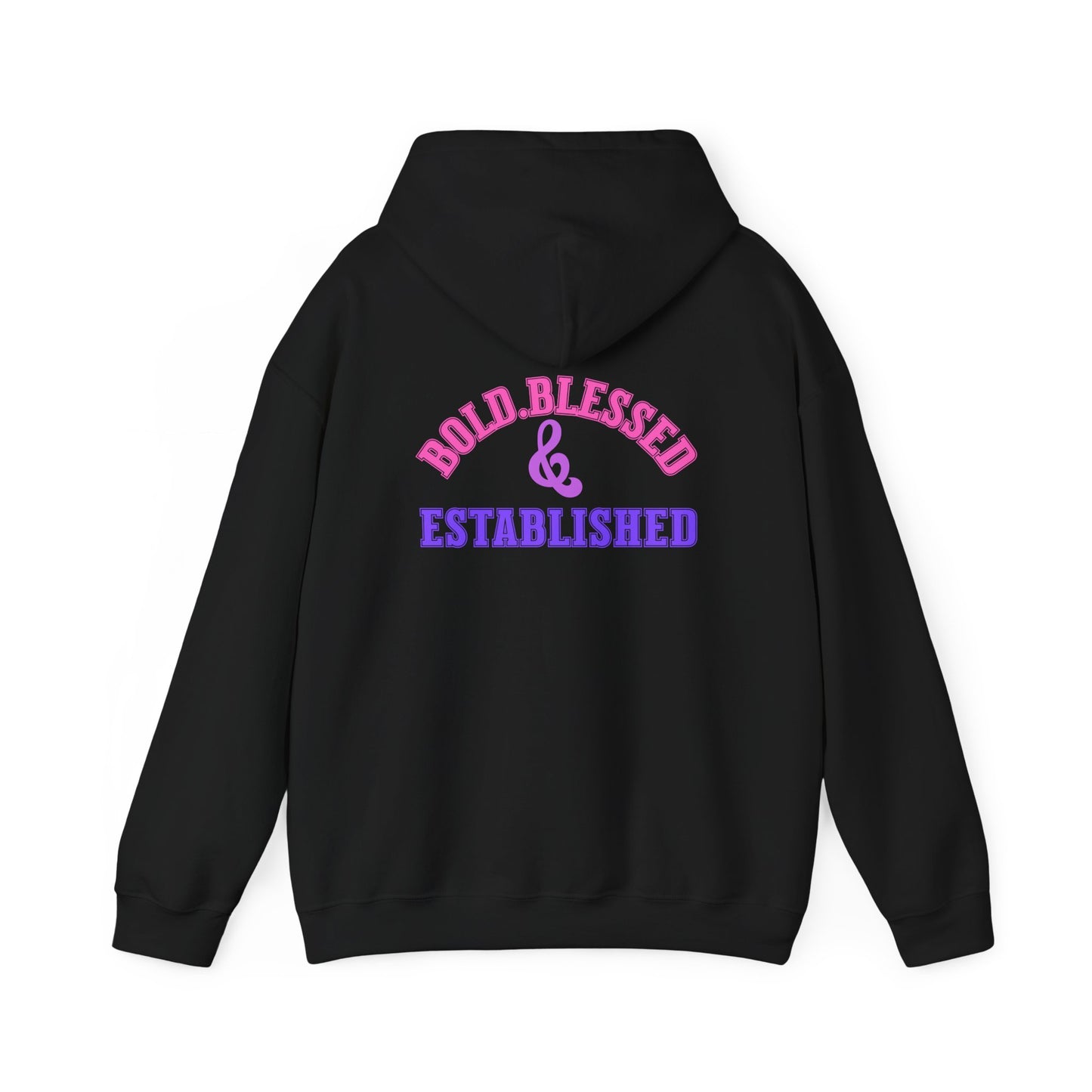 Bold Blessed & Established Christian Hoodie - Multi Varsity Font (Unisex)