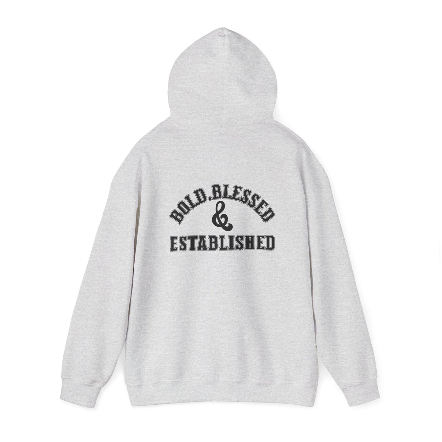 Bold Blessed & Established Christian Hoodie - Varsity Font (Unisex)