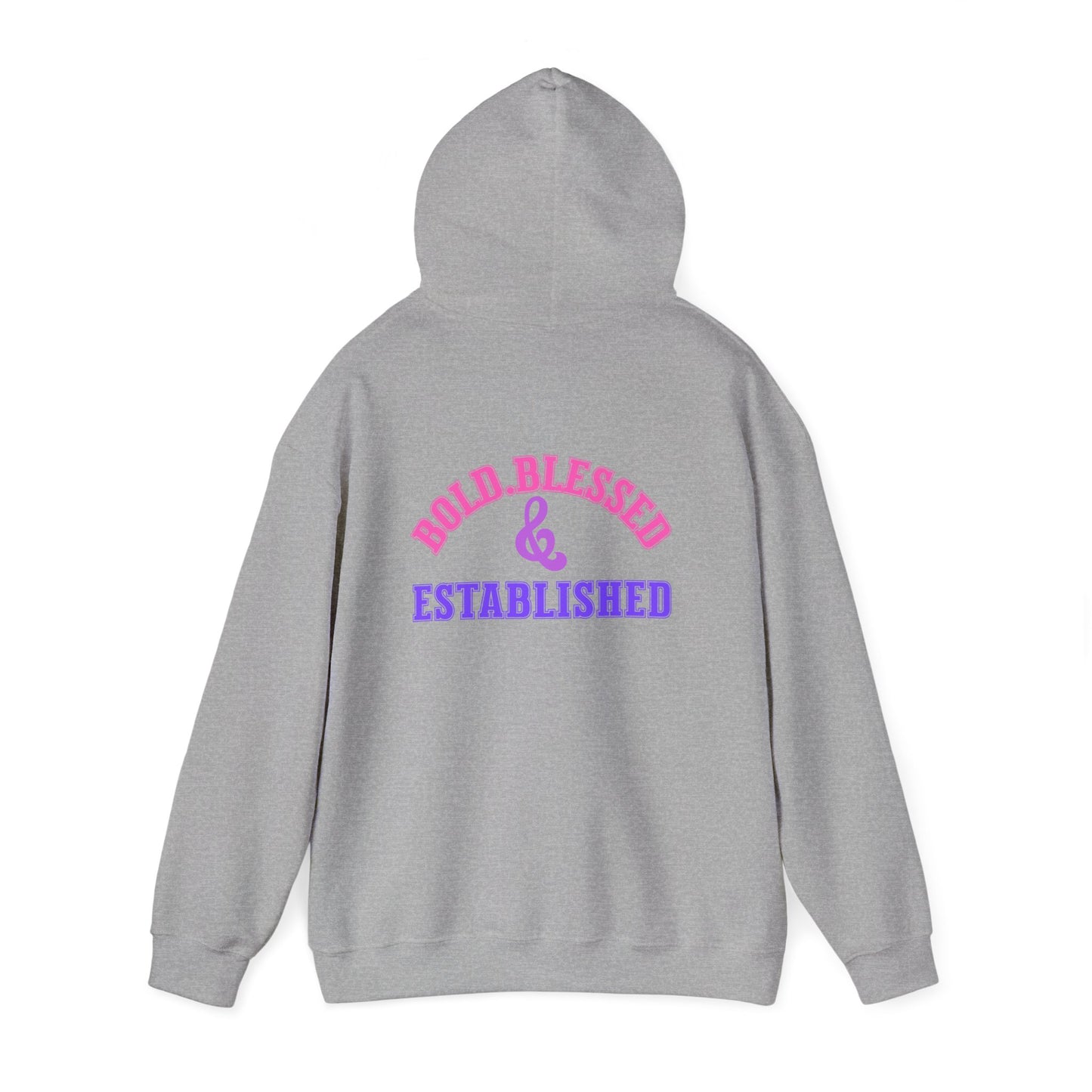 Bold Blessed & Established Christian Hoodie - Multi Varsity Font (Unisex)