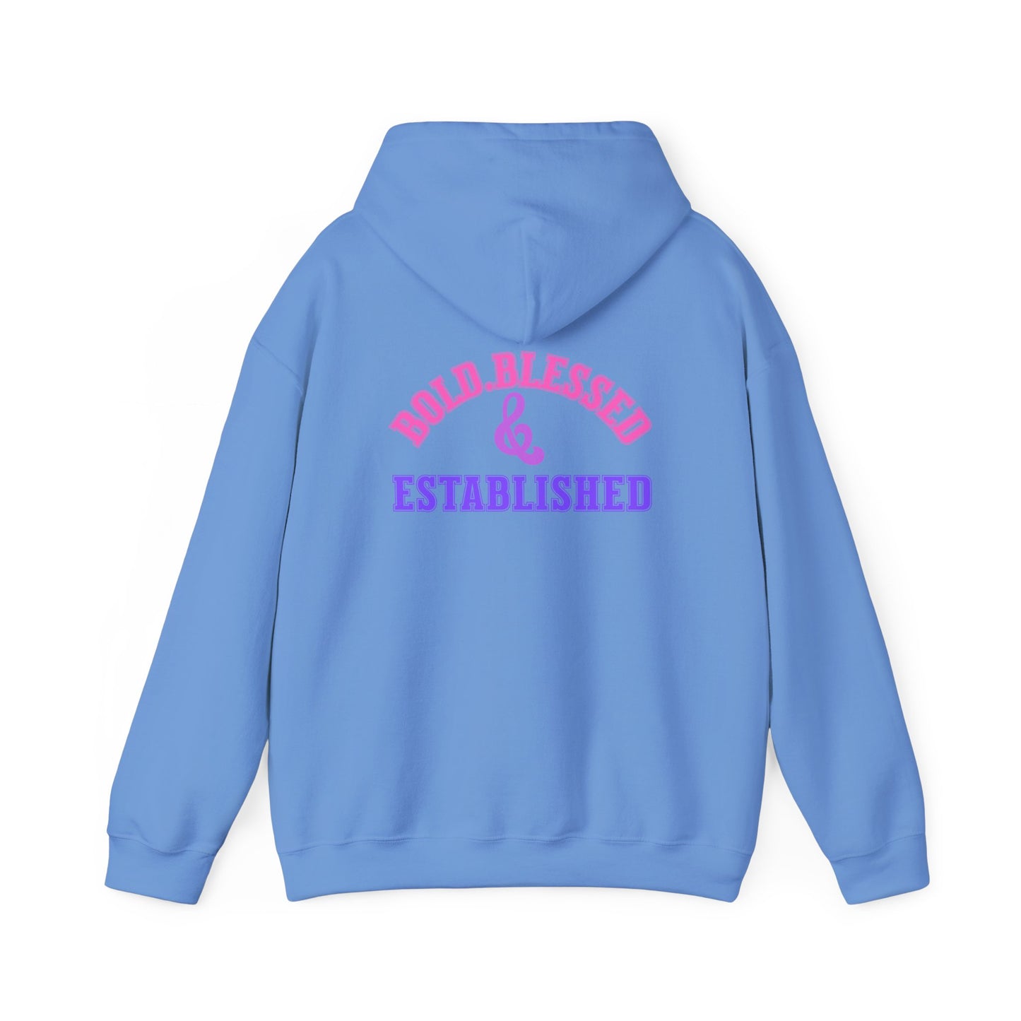 Bold Blessed & Established Christian Hoodie - Multi Varsity Font (Unisex)