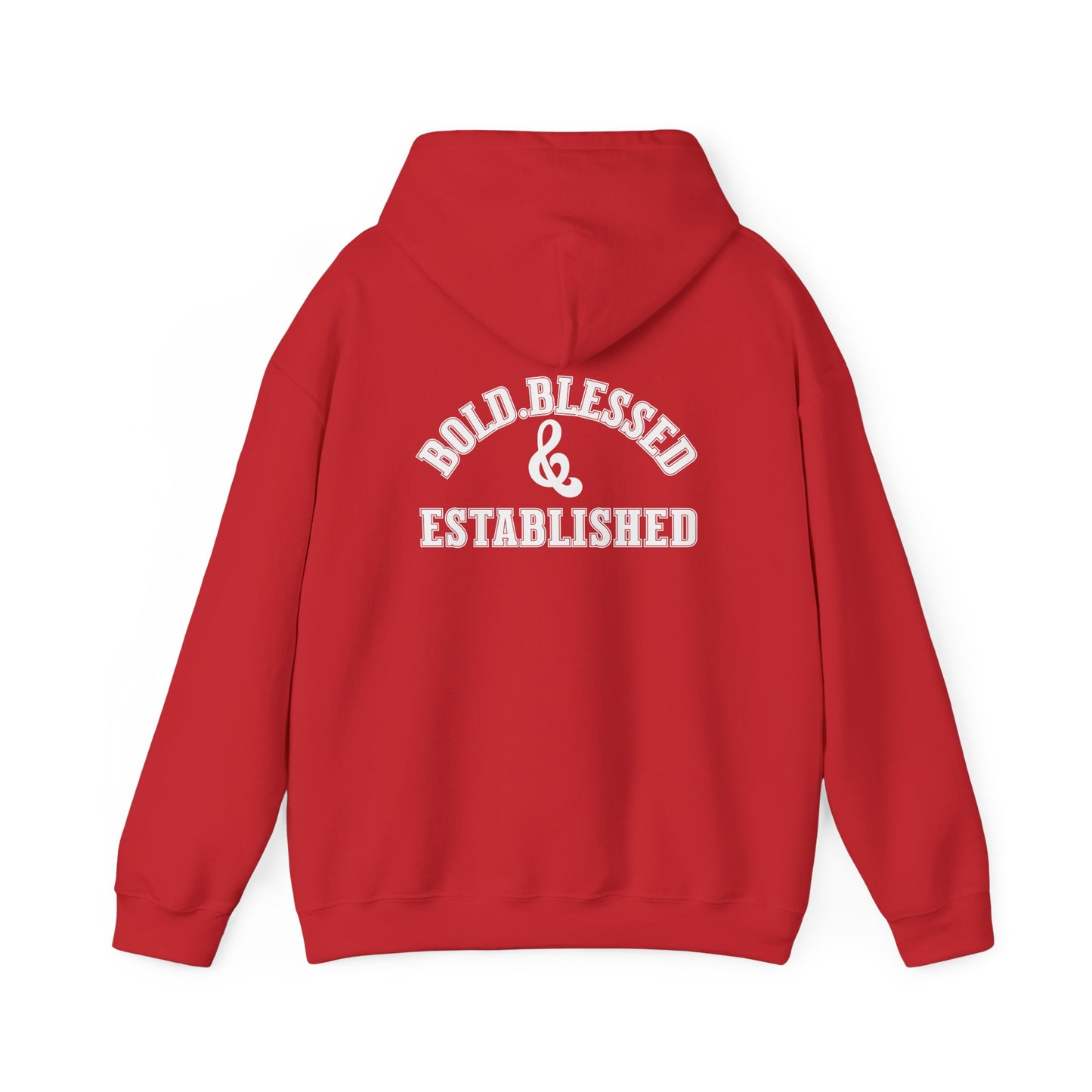 Bold Blessed & Established Christian Hoodie -Black Varsity Font (Unisex)