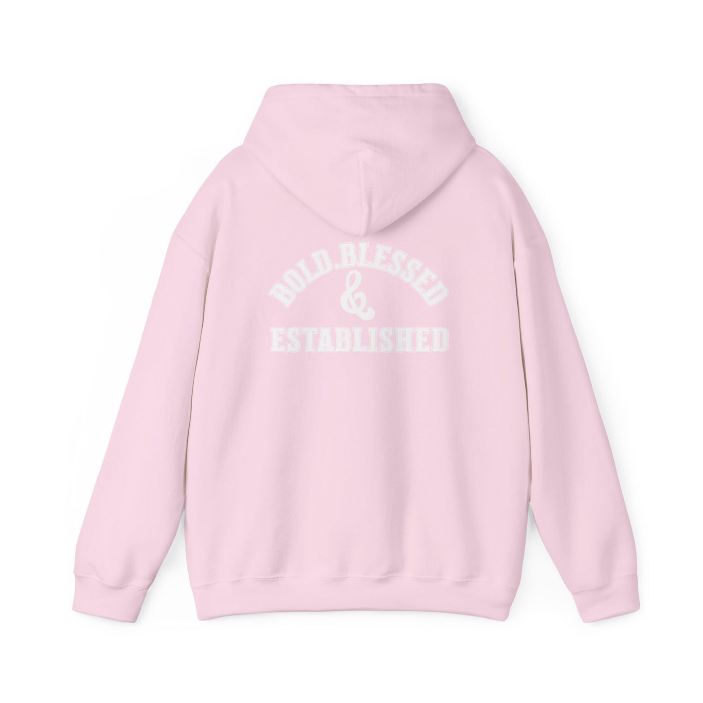 Bold Blessed & Established Christian Hoodie -Black Varsity Font (Unisex)