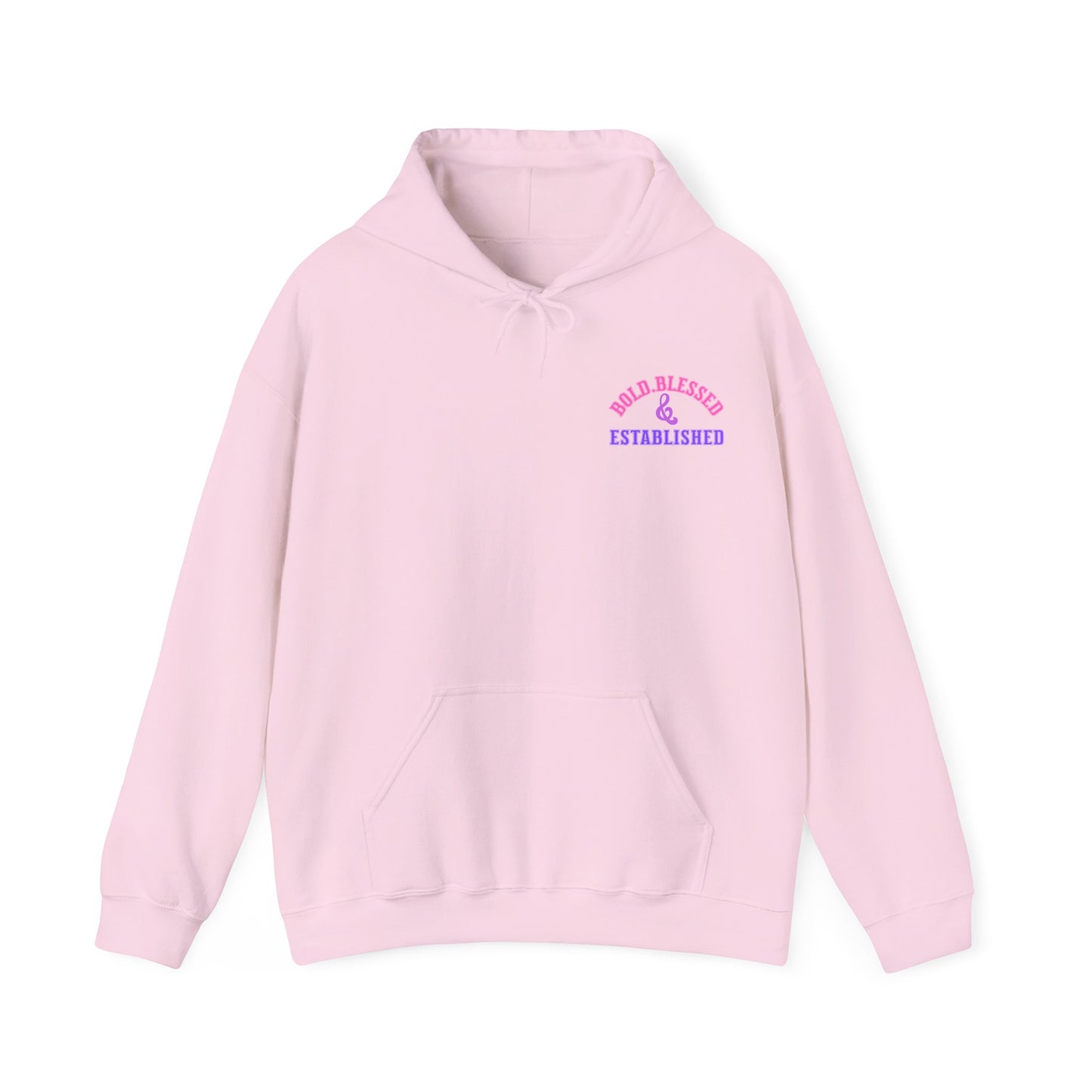 Bold Blessed & Established Christian Hoodie - Multi Varsity Font (Unisex)