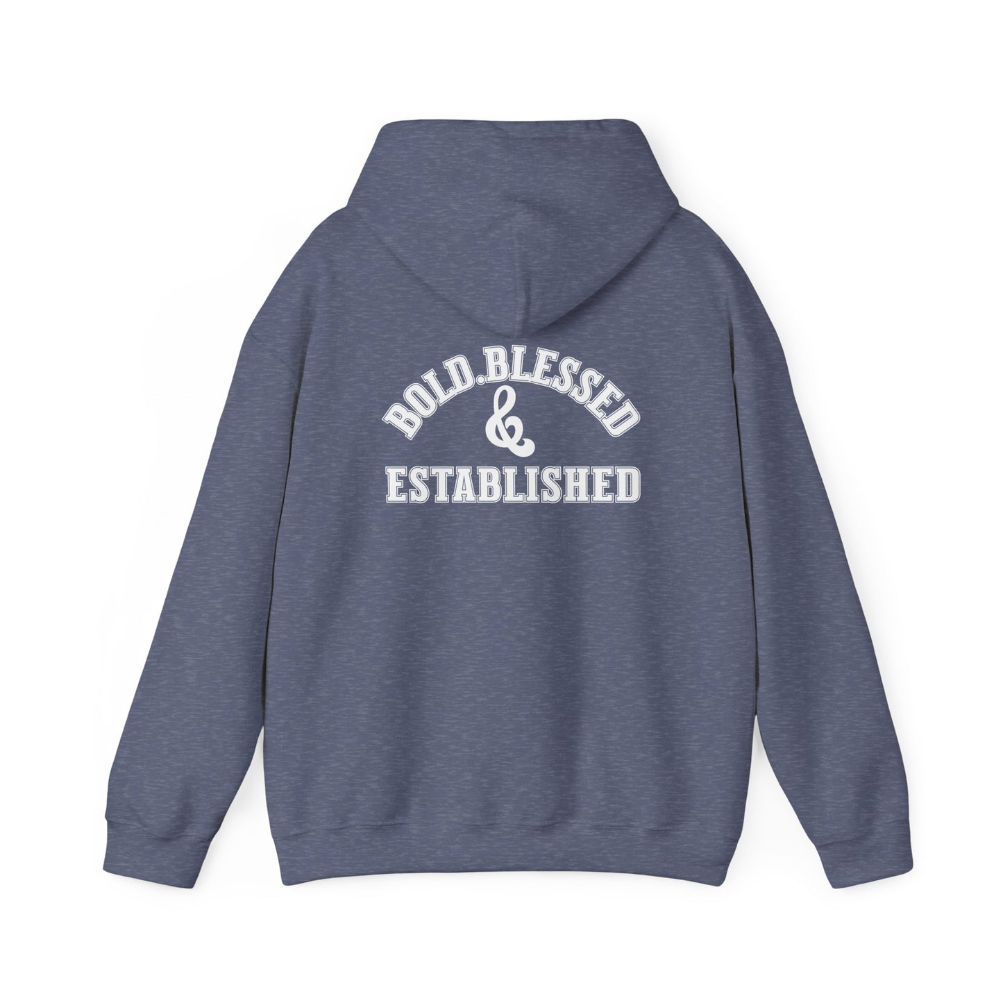 Bold Blessed & Established Christian Hoodie -Black Varsity Font (Unisex)