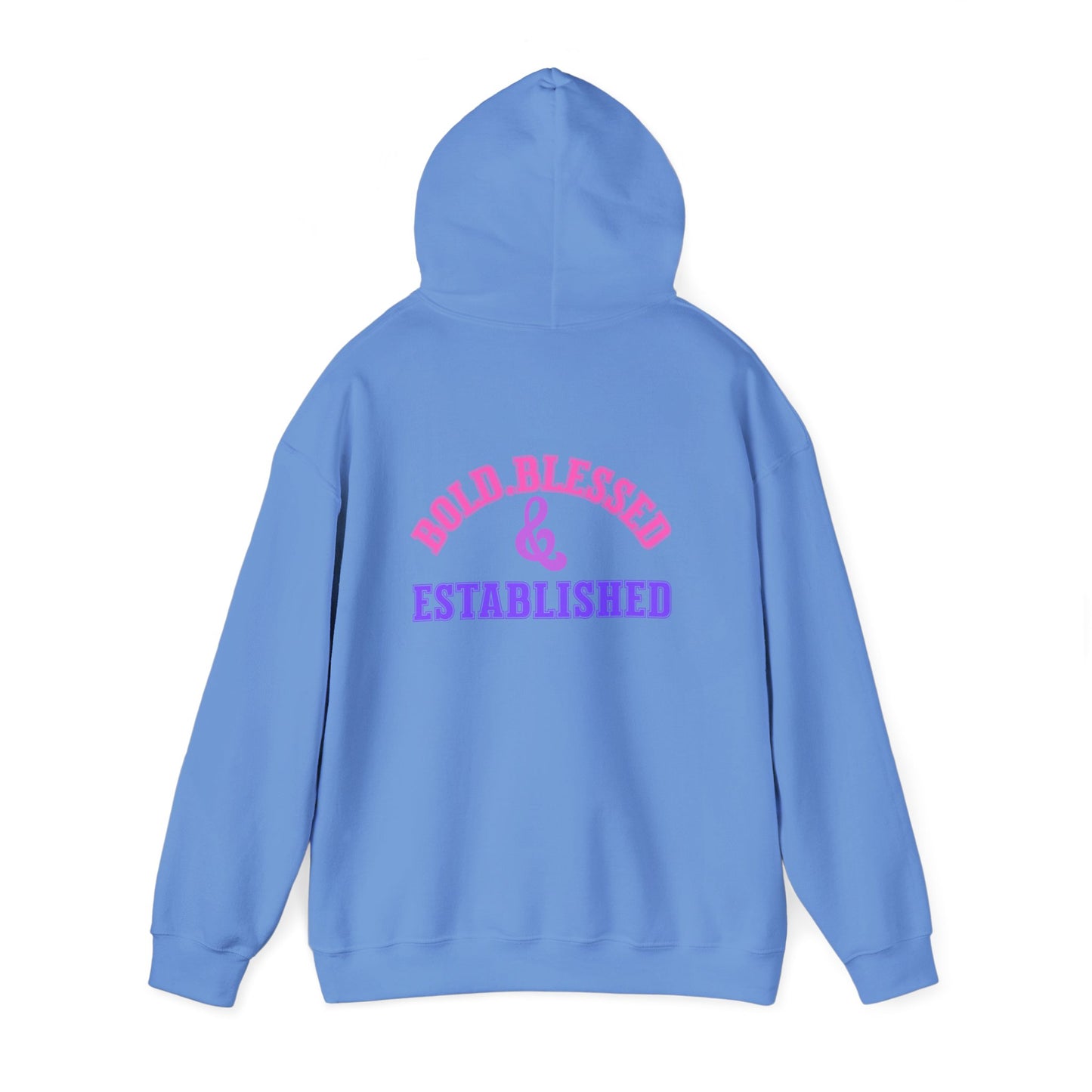 Bold Blessed & Established Christian Hoodie - Multi Varsity Font (Unisex)
