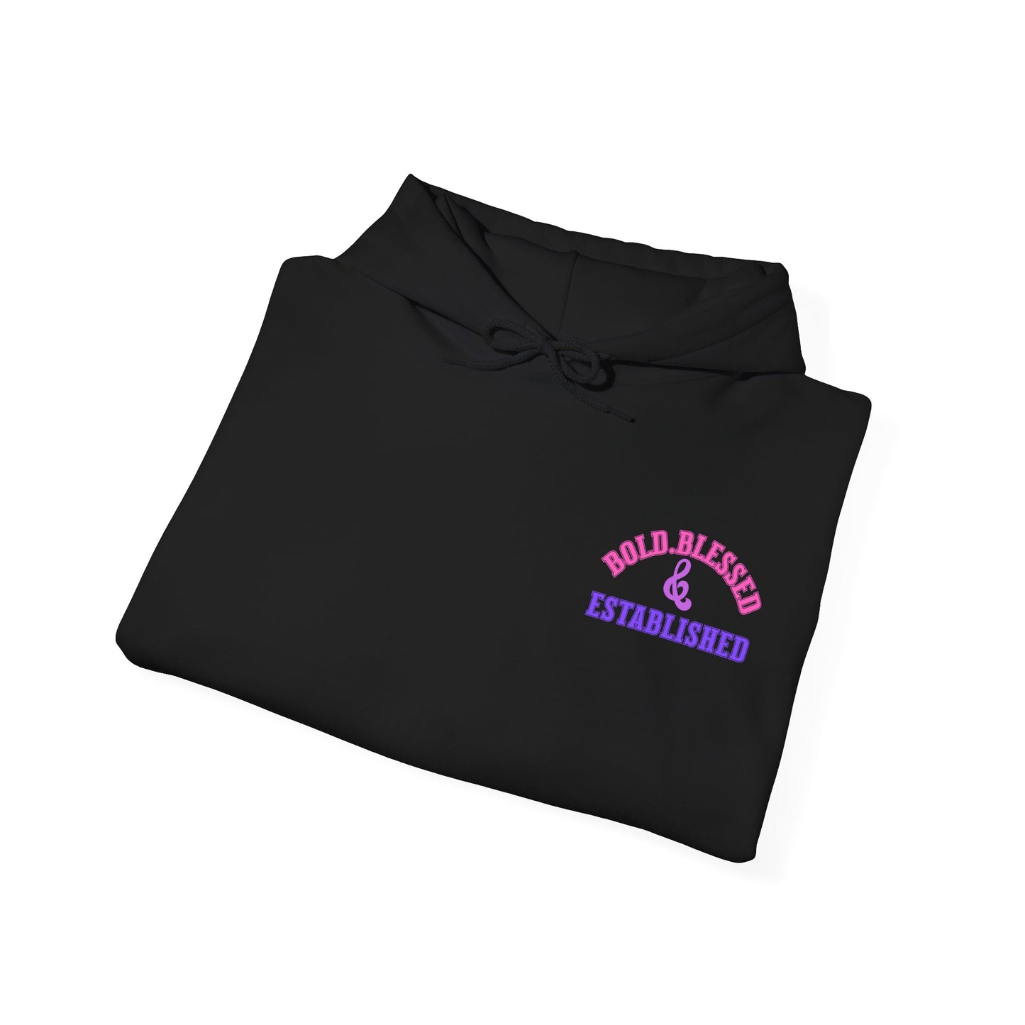 Bold Blessed & Established Christian Hoodie - Multi Varsity Font (Unisex)