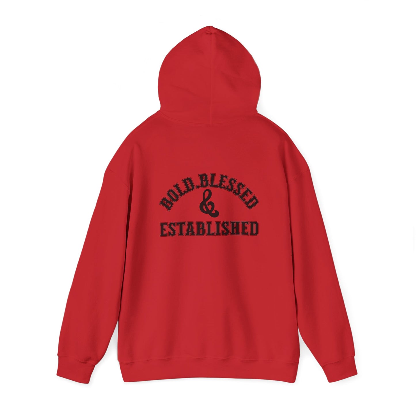 Bold Blessed & Established Christian Hoodie - Varsity Font (Unisex)