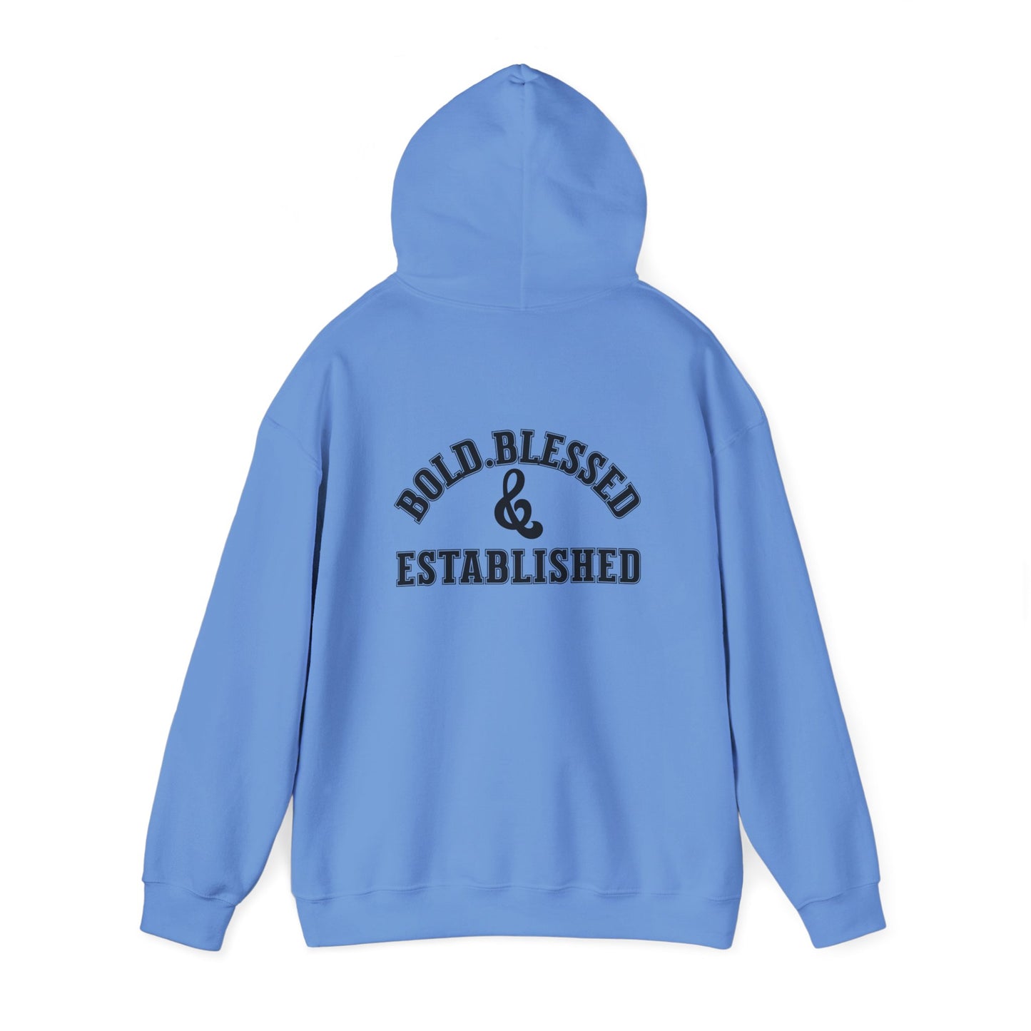 Bold Blessed & Established Christian Hoodie - Varsity Font (Unisex)