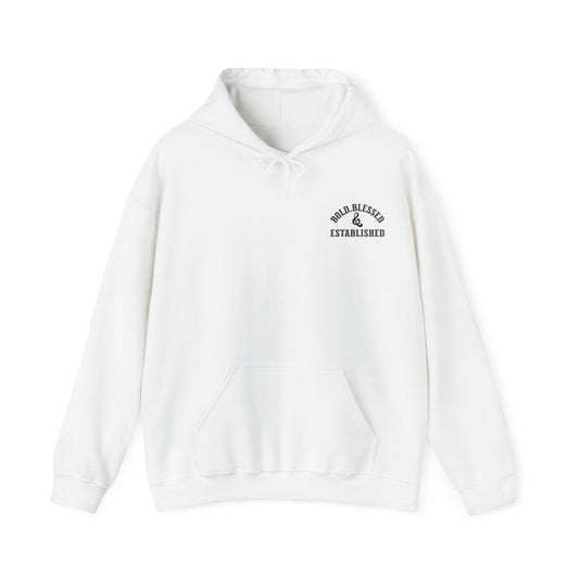 Bold Blessed & Established Christian Hoodie - Varsity Font (Unisex)