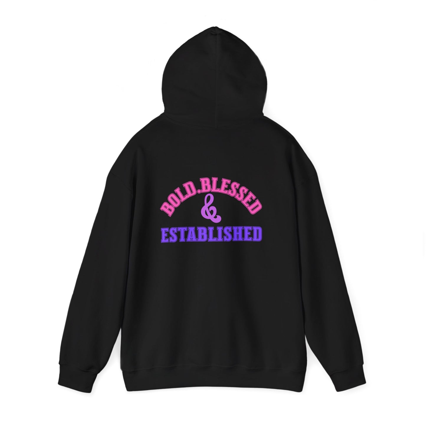 Bold Blessed & Established Christian Hoodie - Multi Varsity Font (Unisex)