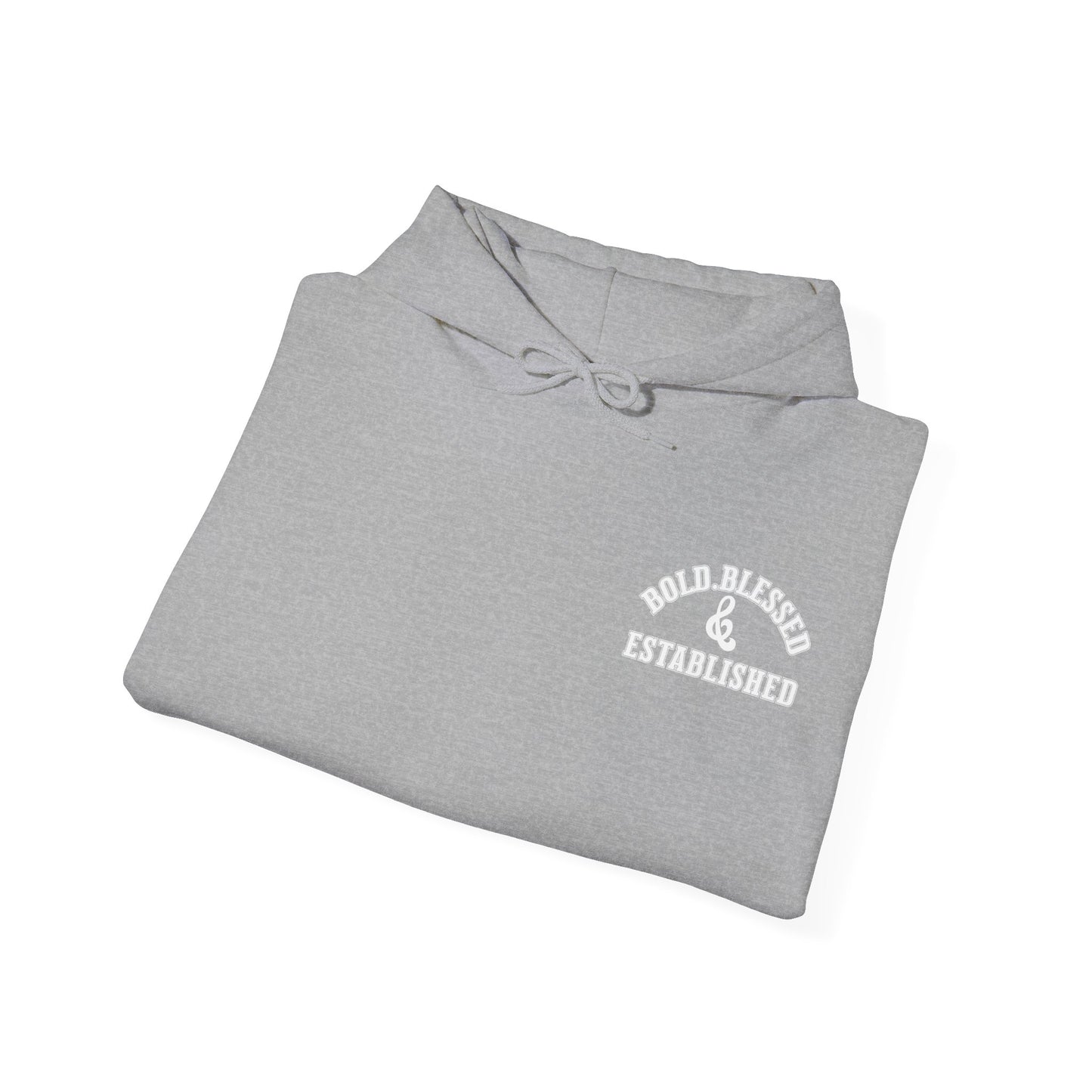 Bold Blessed & Established Christian Hoodie -Black Varsity Font (Unisex)