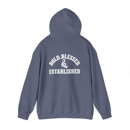 Bold Blessed & Established Christian Hoodie -Black Varsity Font (Unisex)