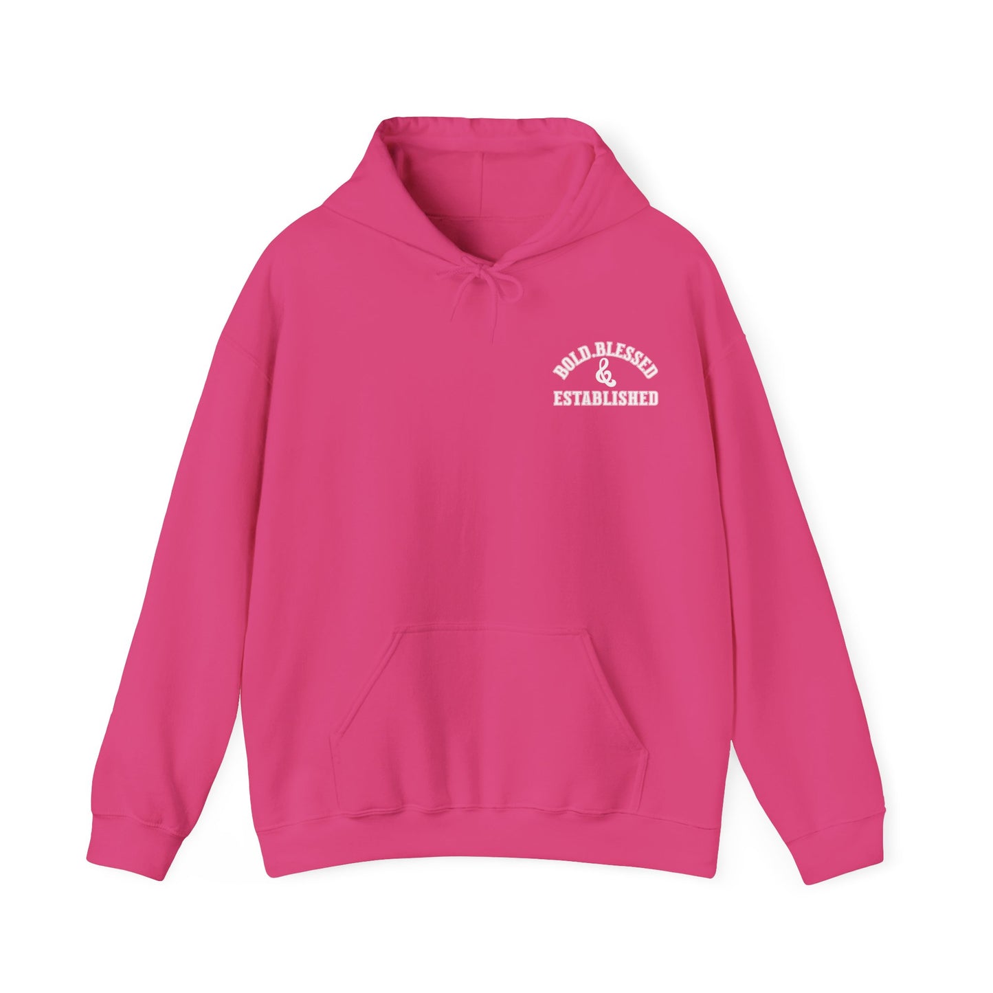Bold Blessed & Established Christian Hoodie -Black Varsity Font (Unisex)