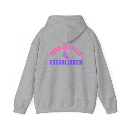 Bold Blessed & Established Christian Hoodie - Multi Varsity Font (Unisex)