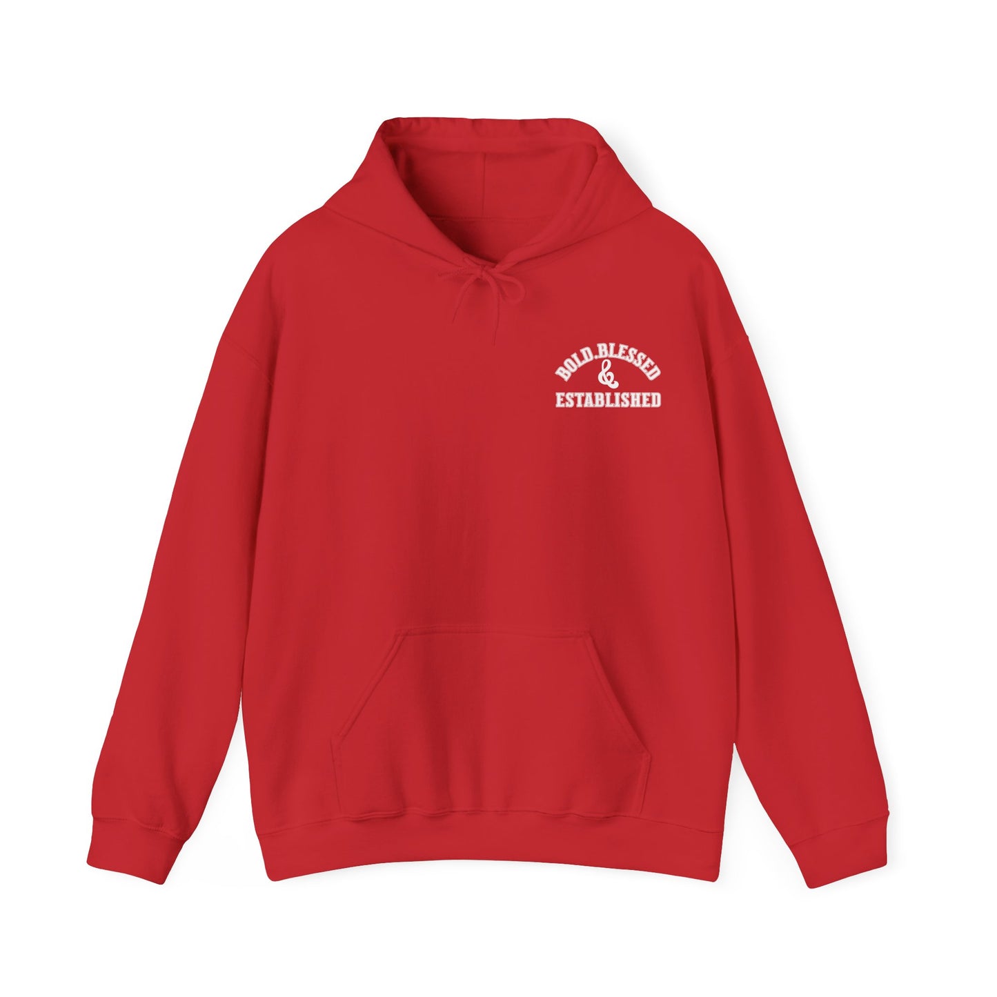 Bold Blessed & Established Christian Hoodie -Black Varsity Font (Unisex)