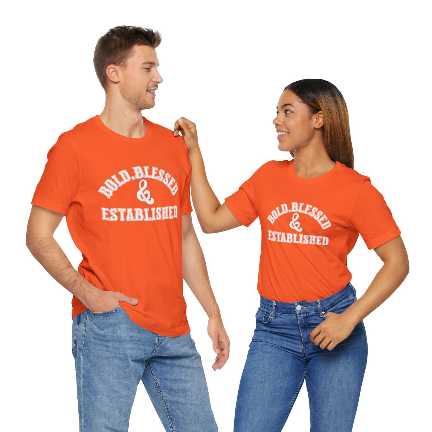 Bold, Blessed & Established Unisex T-shirt (Varsity White)