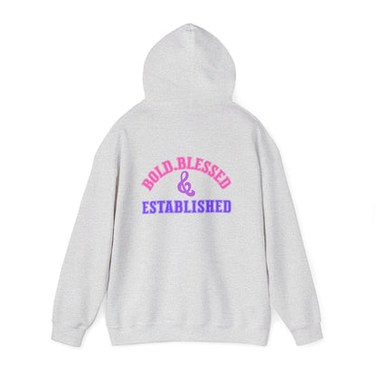 Bold Blessed & Established Christian Hoodie - Multi Varsity Font (Unisex)