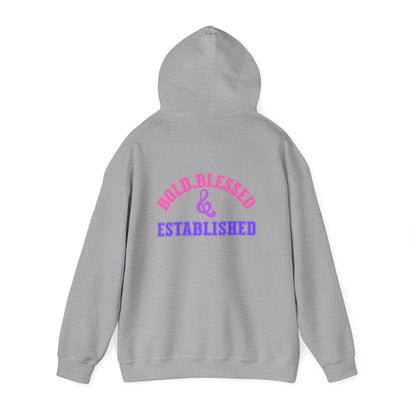 Bold Blessed & Established Christian Hoodie - Multi Varsity Font (Unisex)