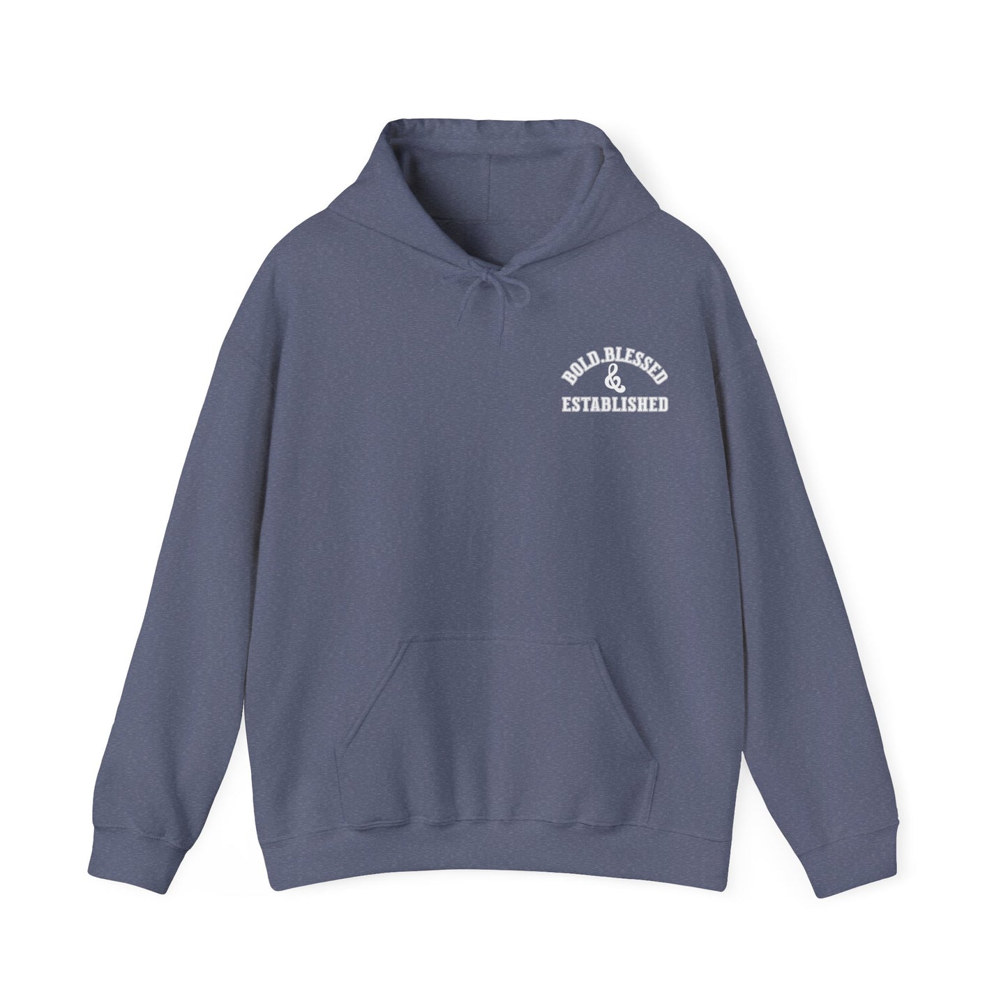 Bold Blessed & Established Christian Hoodie -Black Varsity Font (Unisex)