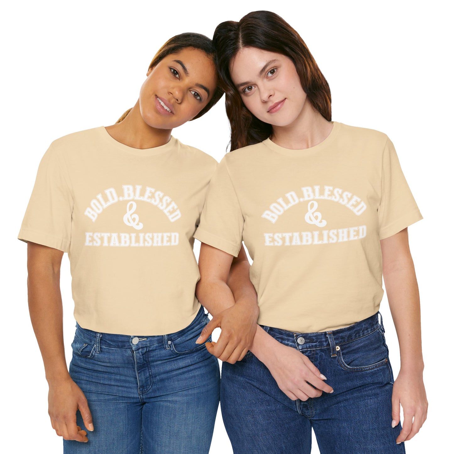 Bold, Blessed & Established Unisex T-shirt (Varsity White)